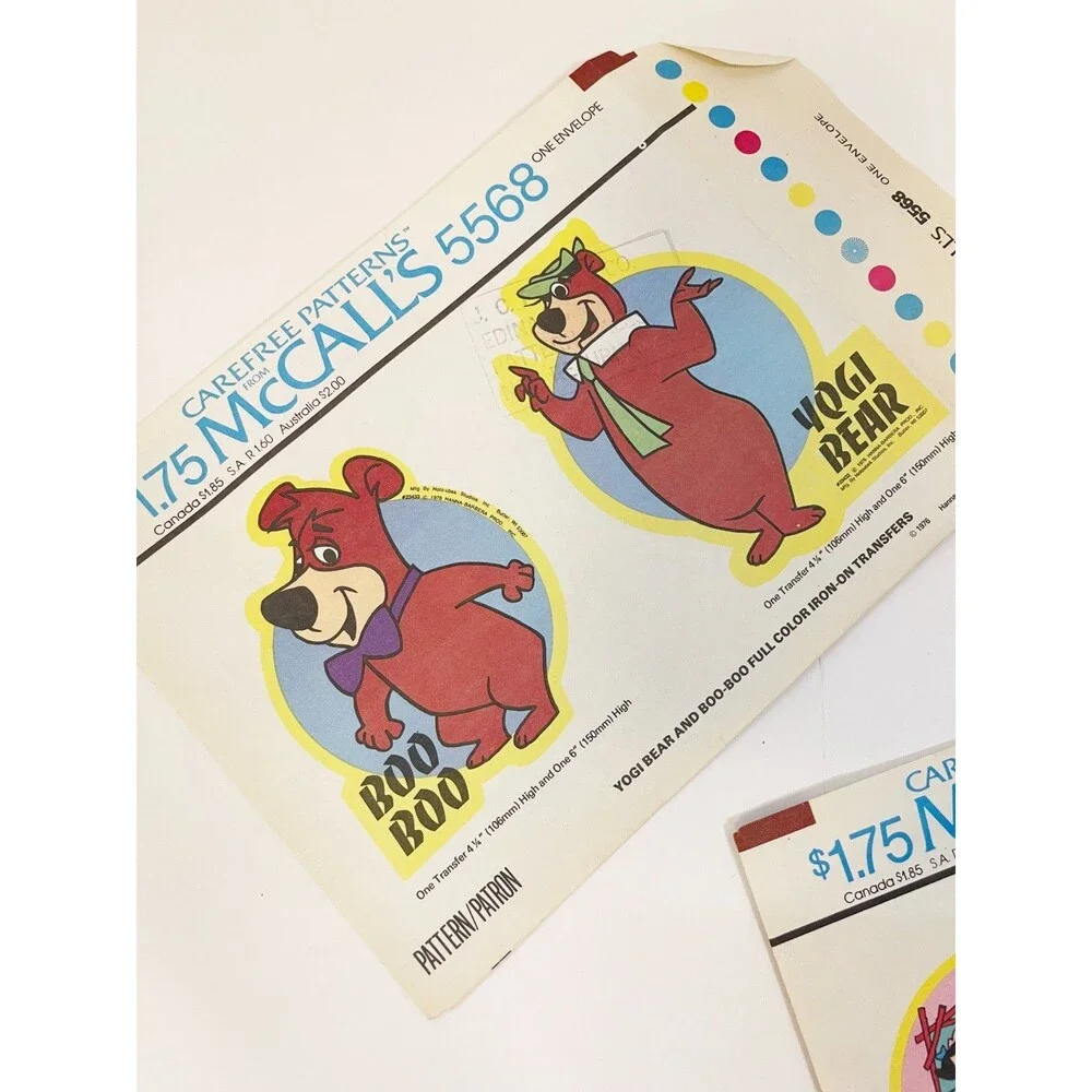 Vintage 1976 Hanna-Barbera Iron-On Transfer Lot Flintstones Yogi Bear McCalls